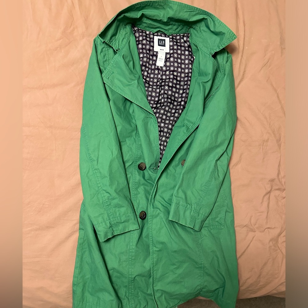 Gap Vintage Women’s Raincoat Rain Jacket Green Small S